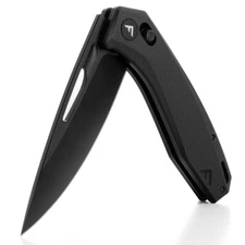 FLISSA Folding Pocket Knife Pocket Clip Axis Lock 3.5" D2 Steel Blade G10 Handle