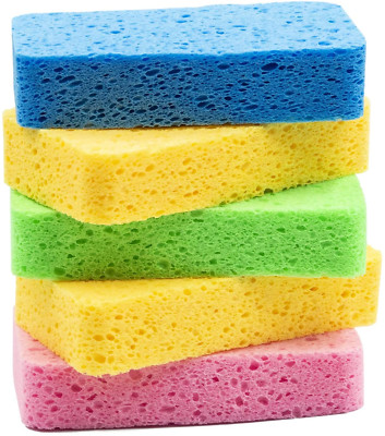 Large Cellulose Sponges Kitchen Sponges for Dish 1.4 Thick Heavy Duty Scrub S