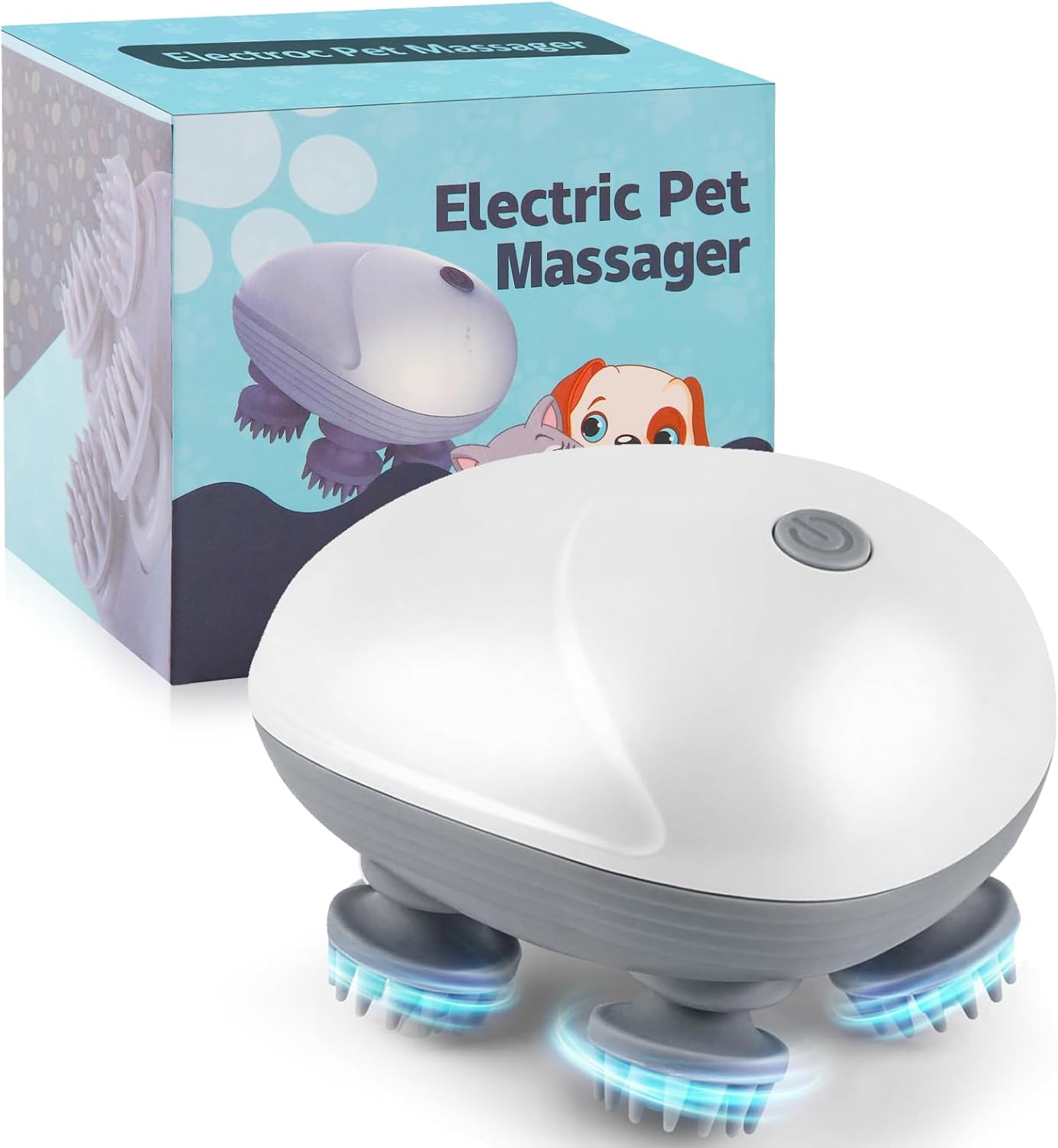Electric Pet Massager for Dogs and Cats, Cordless Handheld Tool with 4 Massage H