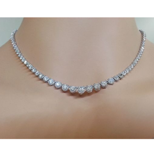 8 Ct Round Cut Diamond Tennis Necklace 