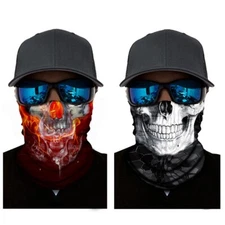 Skull FACE MASK Balaclava Neck Sun Protection Shield Motorcycle Sport Du Rag