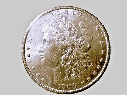 1900  MORGAN SILVER DOLLAR  $1  PHILADELPHIA MINT  90%  SILVER COIN / AU - UNC