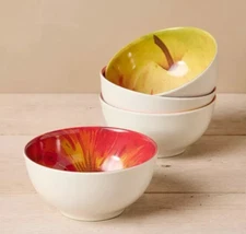 John Derian Fall Melamine Desserts Bowls Set- Apples NWT