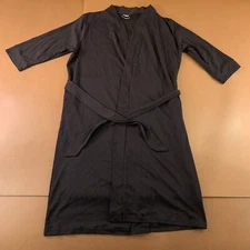 NY Threads Women's Size XL Black Lightweight Pocketed 3/4 Sleeve Long Robe New