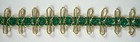 10 Yds. Gold Metallic Loops/Green Sparkle 3/4" Sewing Trim M-83g