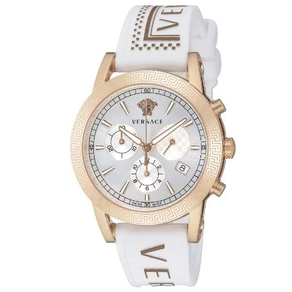 Versace Sport Tech Chronograph Mens Watch Silver Dial with Box VELT01321