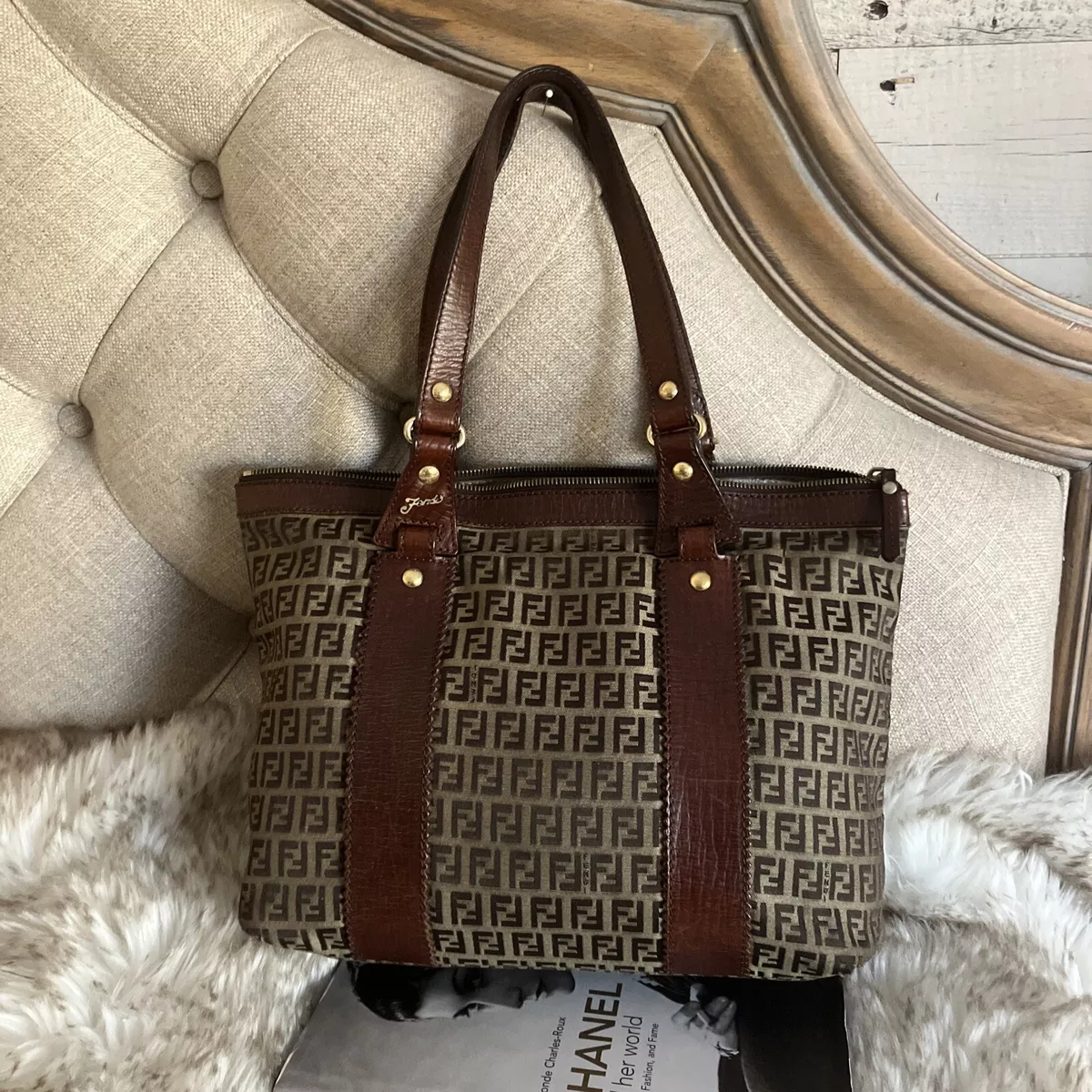 Fendi Zucca Pattern Print Tote