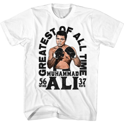 Muhammad Ali T-Shirt Mens Official 56 Wins 37 KO Greatest Of All