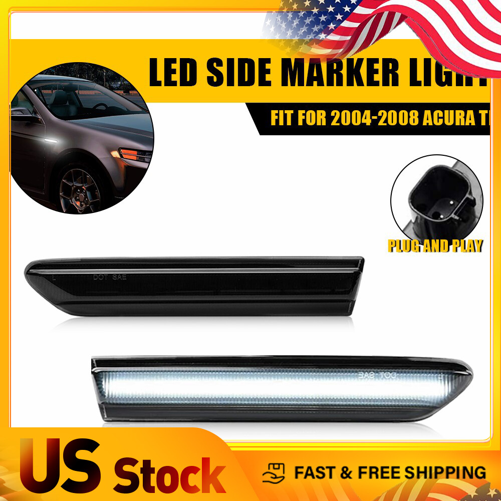 Smoked Lens White LED Marker Lights for Driver and Passenger Side 38200 Acura TL