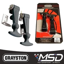 Grayston Rubber Bonnet Boot Hooks Pair Motorsport Rally Tractor Plant Digger