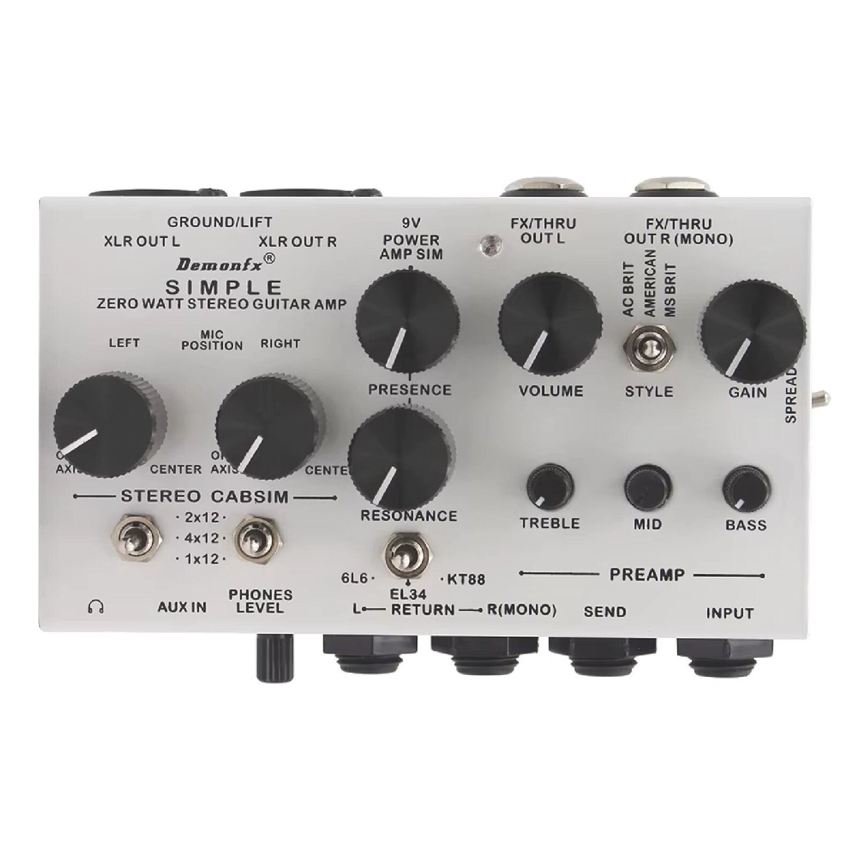 Demonfx SIMPLE DI Box Guitar Pedal Preamp Simulator,Power