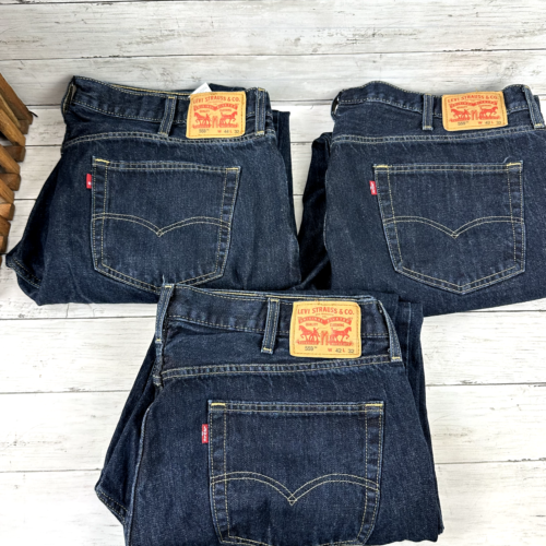 Lot of 3 Levi’s Men’s 559 Relaxed Straight Blue Denim Jeans 44x32 - Picture 1 of 10