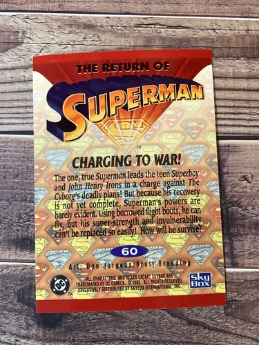 1993 SkyBox The Return of Superman #60 - Charging to War! - Picture 2 of 2
