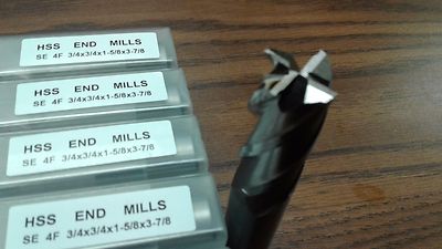 10pcs 3/4'' 4 Flute S/E Premium M2 HSS end mills,center-cutting#1009H-New