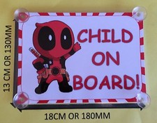 Superheroes Deadpool Child On Board Car Laminated Sign