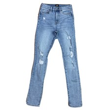 BDG Jeans Urban Outfitters Twig High Rise Size 25 Skinny Distressed Light Wash