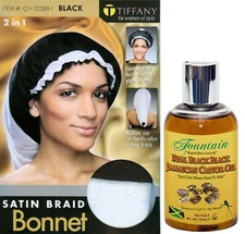 Real Jamaican Black Castor Oil Includes a Satin Bonnet by Fountain