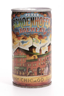 Peter Schoenhofen Beer Can Tab Top Crimped Steel Monroe WI Jos. Huber 12oz Empty