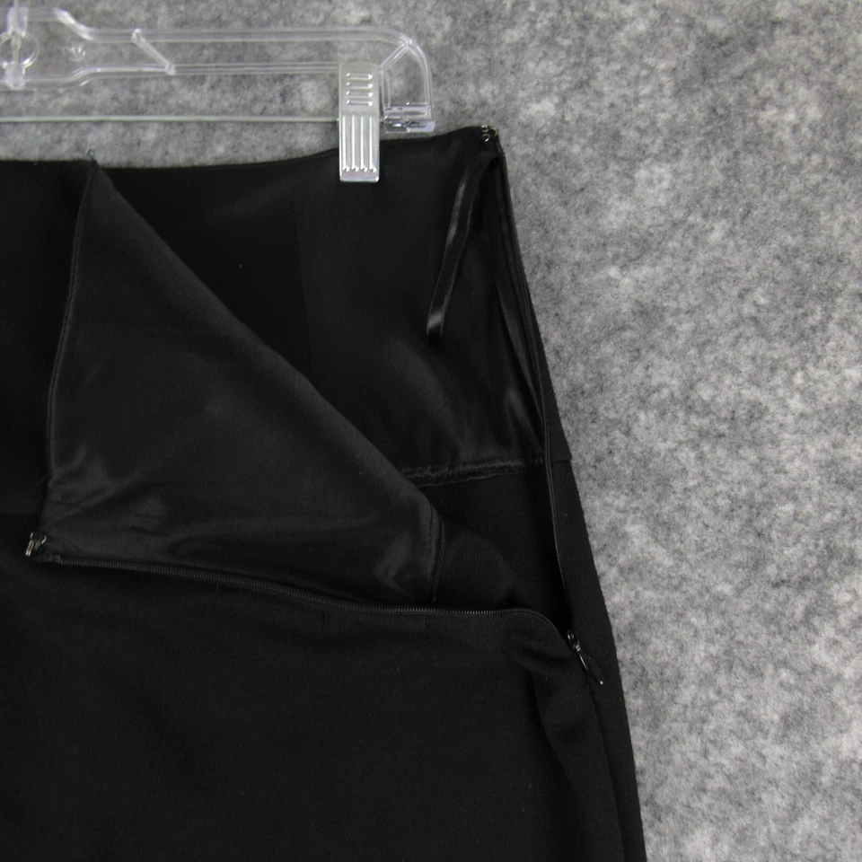 Kenneth Cole Reaction Skirt Women 12 Black Solid Side Zip Back Kick Pleat Career - Image 4 of 4