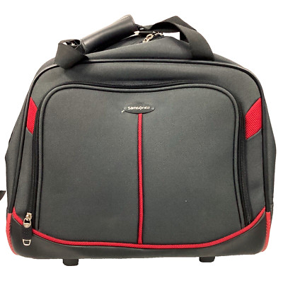 Samsonite Rolling Laptop Bag - Black/Red - Carry Handle + Pull