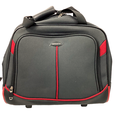 Samsonite Rolling Laptop Bag - Black/Red - Carry Handle + Pull-Along - EUC!  | eBay