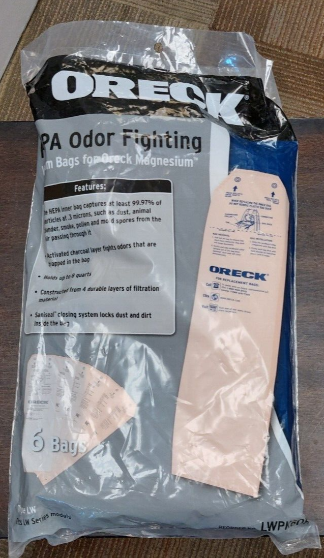 ORECK LWPK6OH (6 Pack) Vacuum Cleaner Bags **OPEN BAG MISSING 1