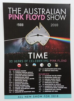 THE AUSTRALIAN PINK FLOYD TOUR CONCERT FLYER 2018 UK Time 30 Years Celebrating
