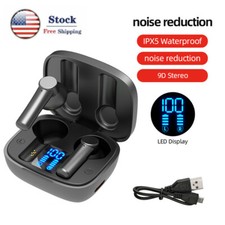 Wireless Bluetooth Headset Stereo Music Earphones Earpieces Noise Canceling