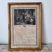 GRAVUR TENIERS XVIIIè Des Joueurs 1786 Königspalast gerahmt 18thC Etching