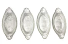 Vintage Set Of 4 Jeanette Banana Split Boat Glass Dishes crystal in box