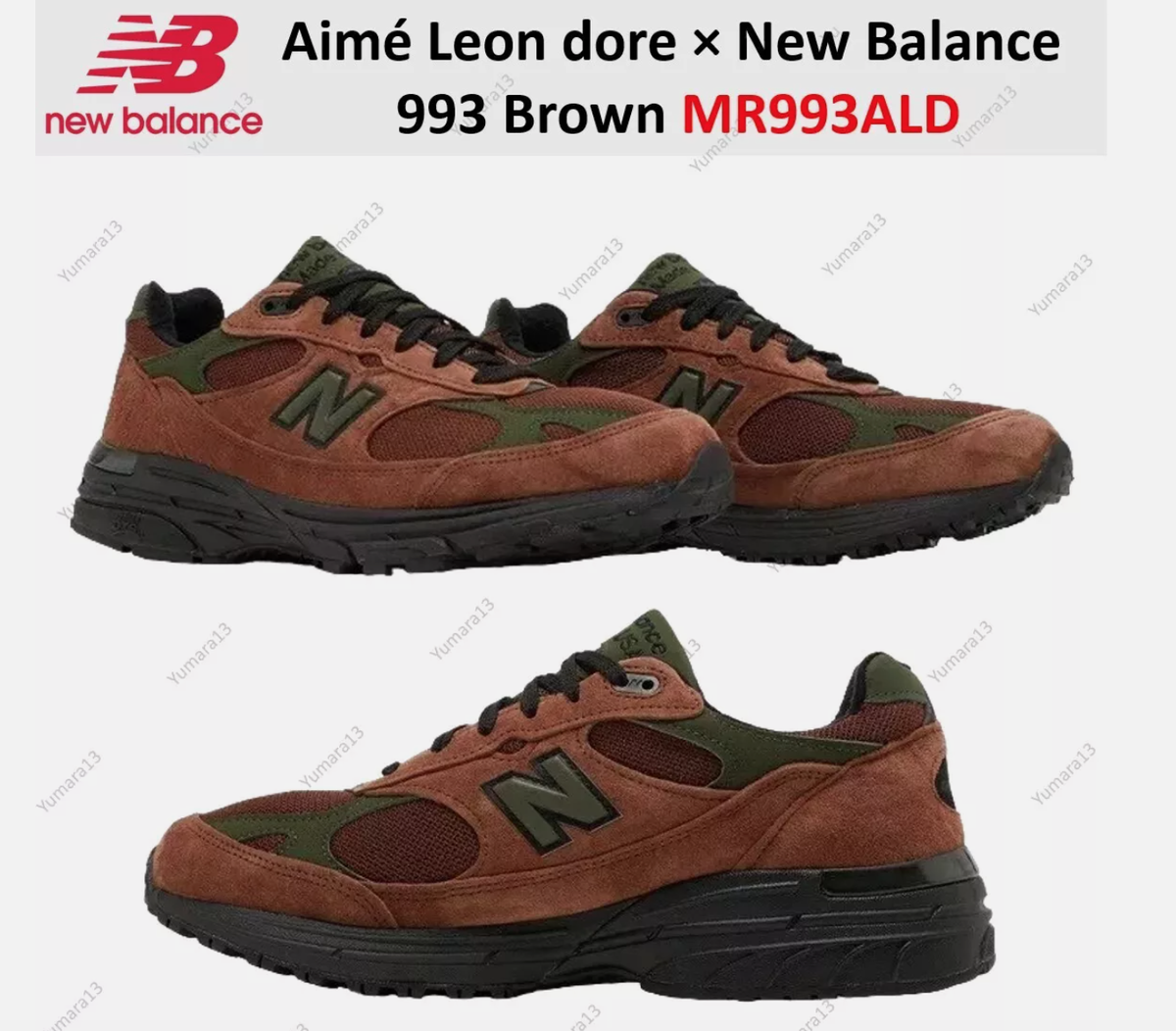 NIB NEW Men's New Balance 993 X MR993ALD Aimé Leon dore Made NIB NEW Men's New Balance 993 X MR993ALD Aimé Leon dore Made