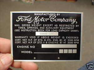 Ford Engine Weight Chart