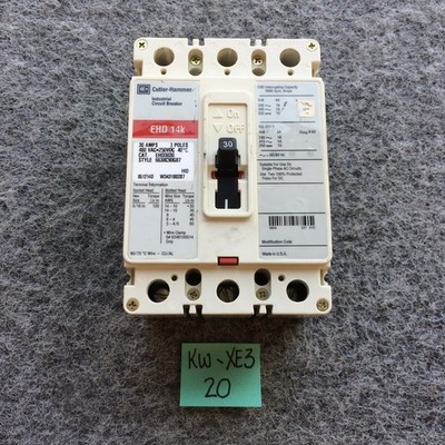 Cutler Hammer EHD3030 30A Circuit Breaker EHD14K 480VAC 250VDC 3PH FAST SHIPPING