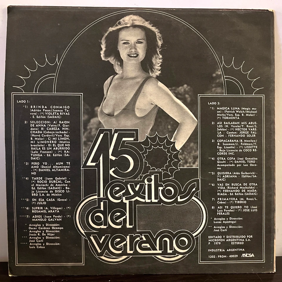15 Exitos Del Verano (Argentina) (Cheesecake) - 12" Vinyl Record LP - VG Foto 2 de 3