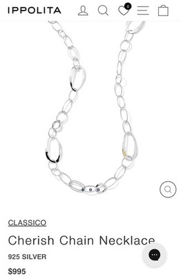 41.5 $995 Ippolita Oval Link CHERISH Classico Long  Sterling Silver Necklace