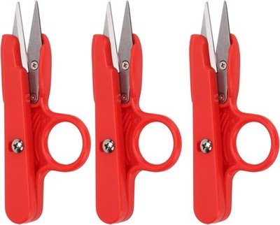 Compact Red Stainless Steel Thread Snips - Small Sewing Scissors for DIY