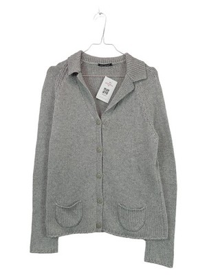 Luisa Cerano Strickjacke Damen Gr. 40 L Grau Seide Kaschmir Cardigan Casual