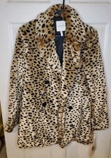Avec Les Filles Faux Fur Leopard Print Coat Women’s Medium – New with Tags