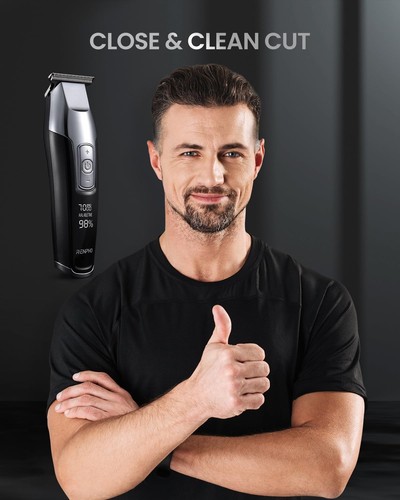 RENPHO Tagliacapelli Senza Fili per Uomo, Regolabarba con Display LED, 4 Velocità H - Foto 3 di 7