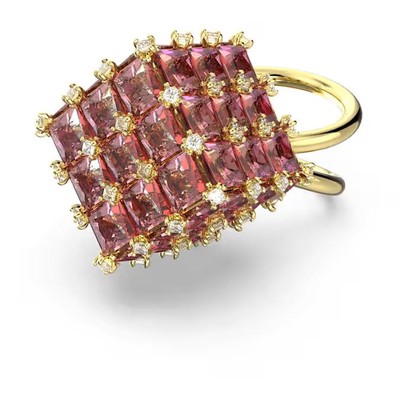 Swarovski Curiosa Cocktail Ring Square Cut, orange, vergoldet Gr. 55
