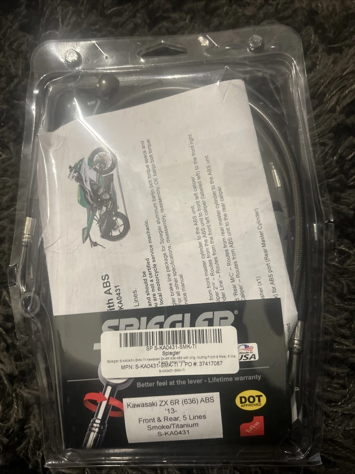 2013 Zx6r Spiegler Abs Front and Rear Brake Line Set Smoke and Titanium Color - Image 2 of 4