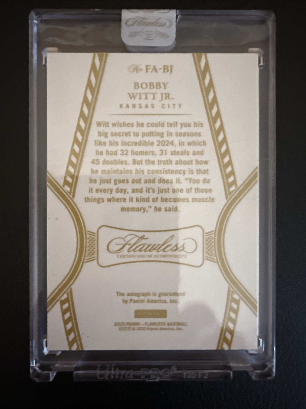 2025 Flawless Bobby Witt Jr. Ruby Foil On Card Auto Limited /20 view 2