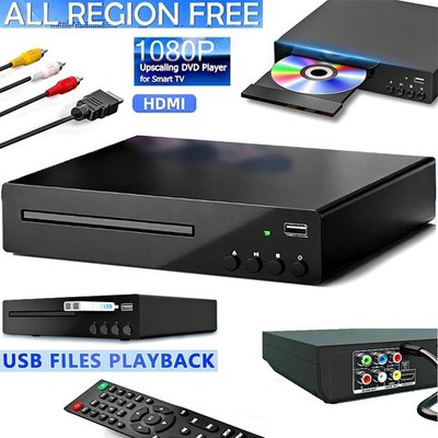 HDMI DVD CD PLAYER FOR SMART TV 1080P ALL REGION FREE REMOTE USB INPUT PLAYBACK