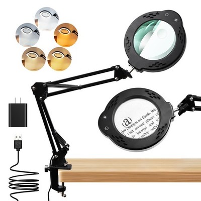 10X 30X Magnifying Glass with Light, Desktop LED Magnifying Lamp with Clamp, ...