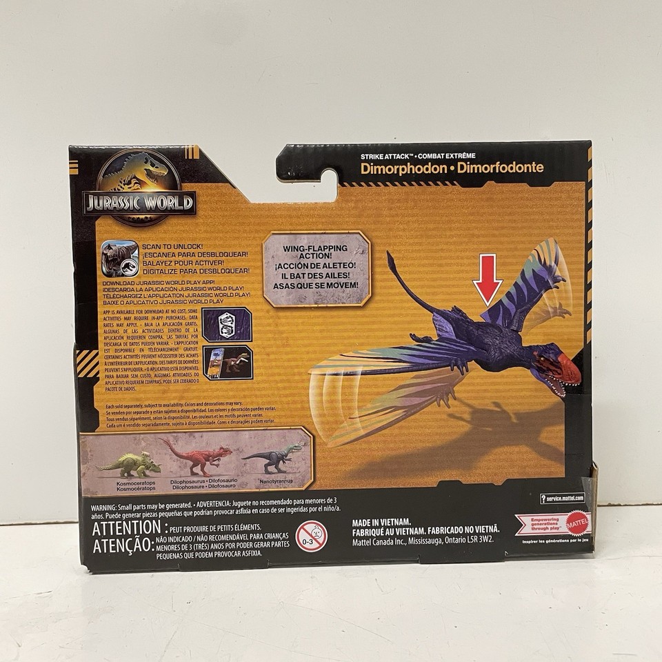 New! Jurassic World Survival Dimorphodon Strike Attack Mattel toys In ...