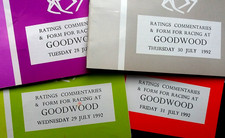 Timeform  Cards - Glorious Goodwood 28/7 - 1/8  1992 - Five Day Declarations