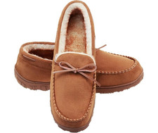 Men's Memory Foam Moccasin Slippers Warm Plush Indoor Outdoor House Shoes Gift