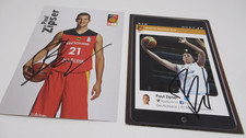 Paul Zipser Deutscher Basketball 4x6 Autographed Hockey Cards LOT of 2 