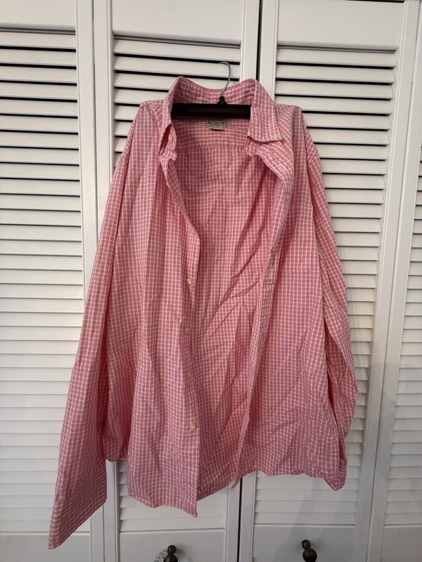 J Crew Shirt Mens Medium Button Down Gingham Check Pink