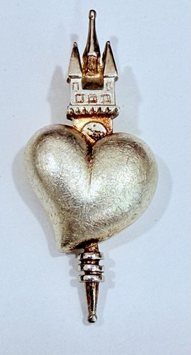Vintage 925 Sterling Silver City Tower Heart From Straubing Germany By Leser!